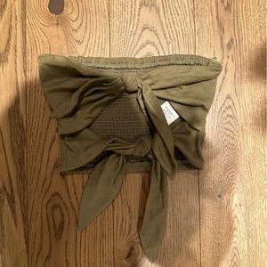 Wilfred Tie-front strapless crop top